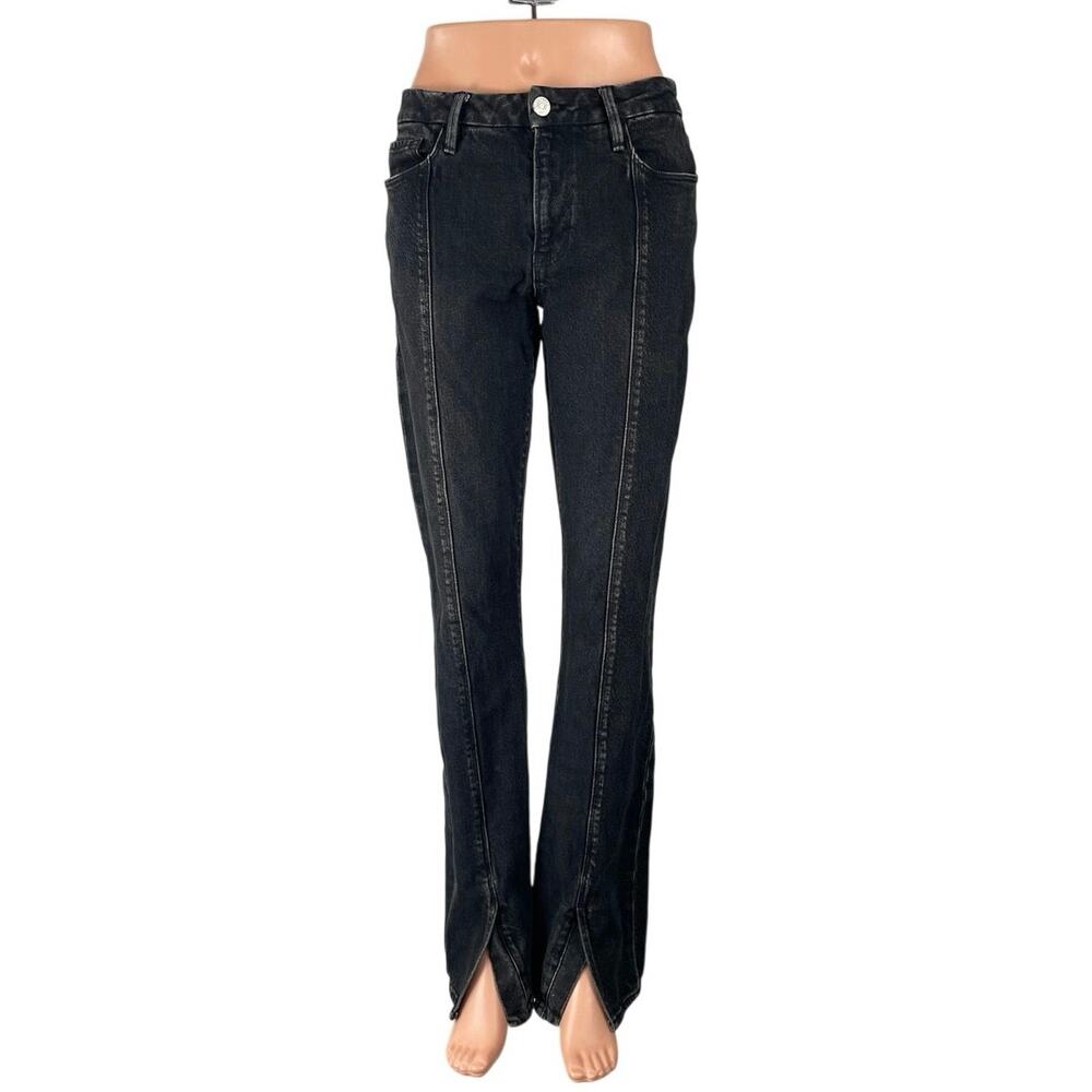 Frame Women's Black High Waisted Y2k Flare Bootcut Split Denim Jeans Size 27